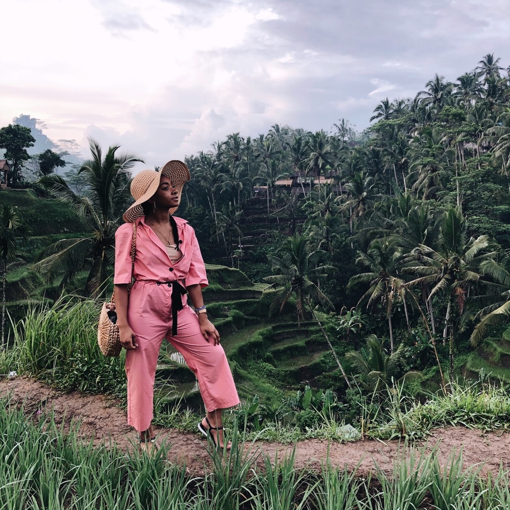 Pink jumpsuit! Super cute